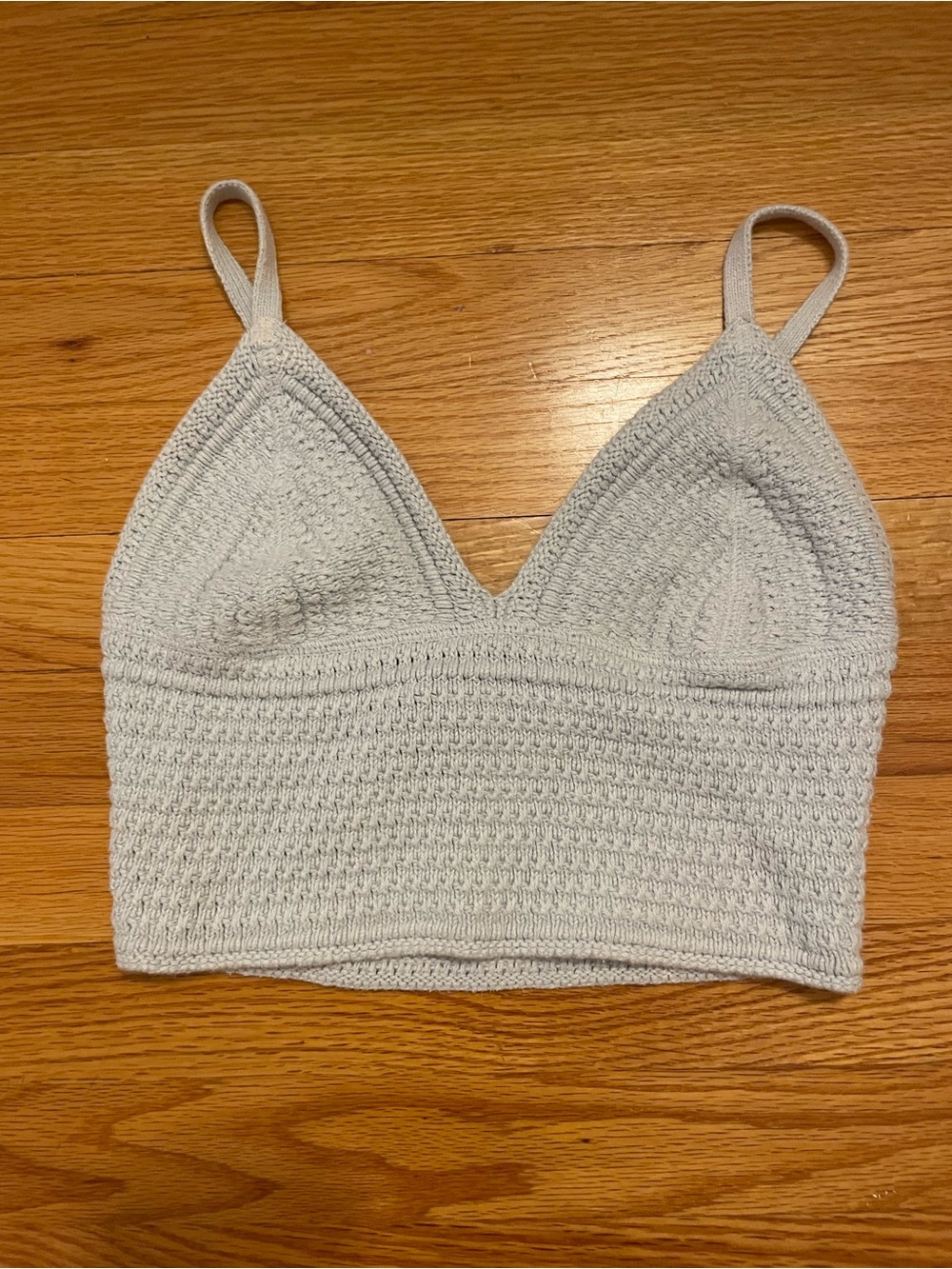 L.A.Hearts Light Blue Crochet Crop Tank Top